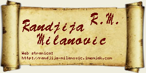 Ranđija Milanović vizit kartica